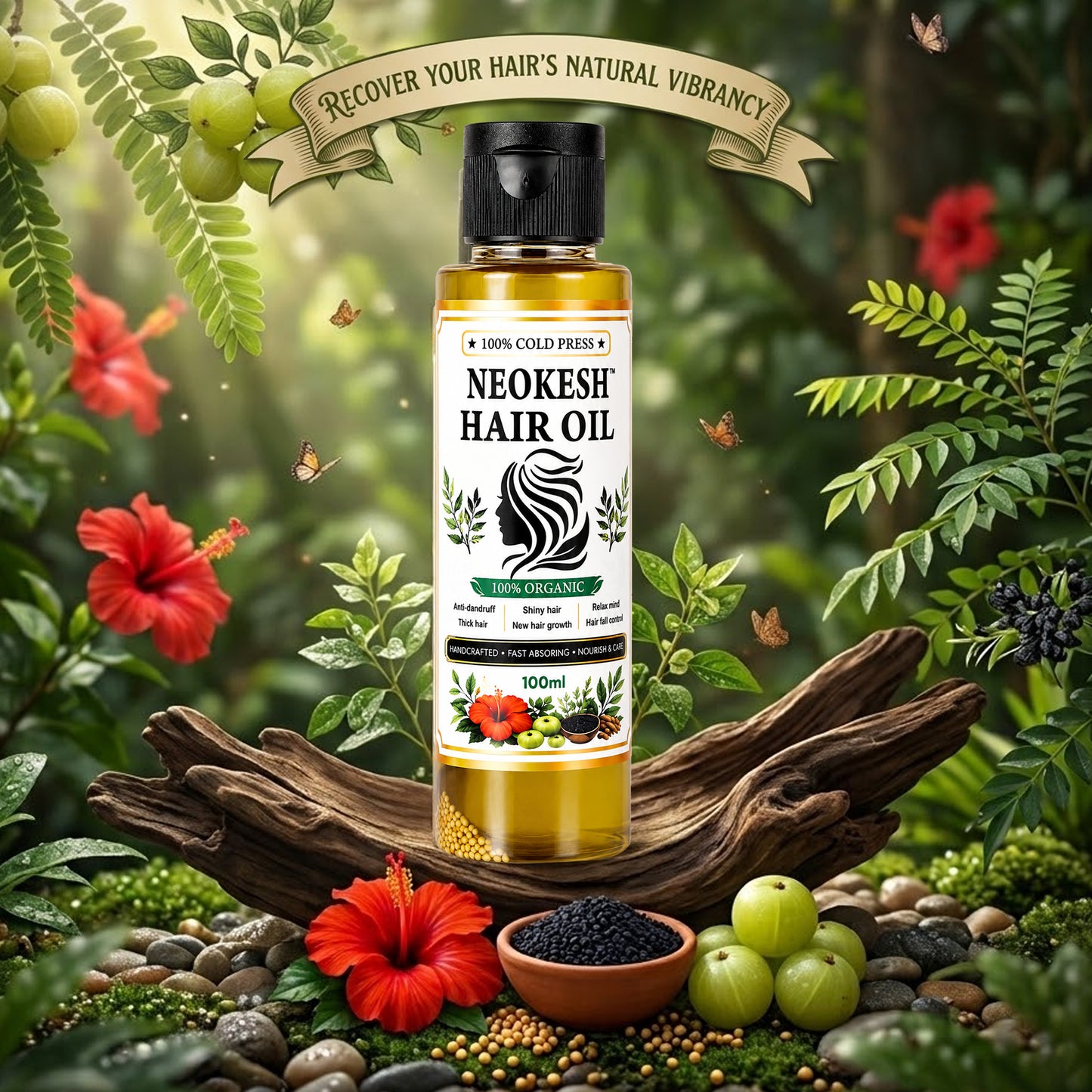 NEOKESH Ayurvedic Herbal Hair Oil with 21 Powerful Herbs 200 ml