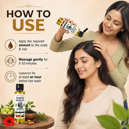 NEOKESH Ayurvedic Herbal Hair Oil with 21 Powerful Herbs 200 ml